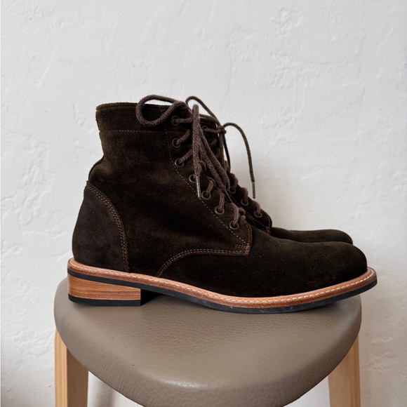 Nisolo Shoes - Nisolo Dark Brown Suede Lace-Up Boots